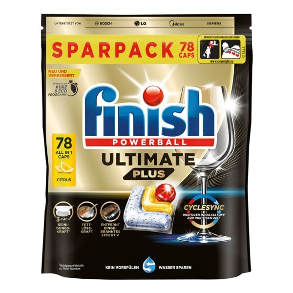 finish Splmaschinen-Caps Ultimate Plus Citrus 78 Stck