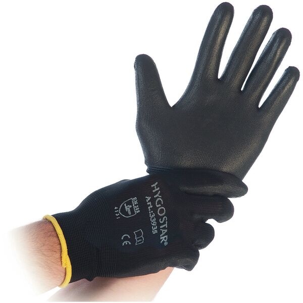12 Franz Mensch Arbeitshandschuhe Black Ace Gre XL Nylon-Feinstrick schwarz