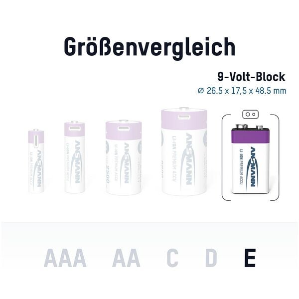 Ansmann USB-Akku mit Ladekabel 400 E-Block 340 mAh