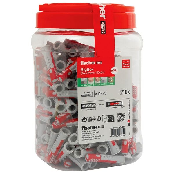 fischer Universaldübel-Sortiment »BigBox - DuoPower 10x50« 210 Stück fischer Universaldübel-Sortiment »BigBox - DuoPower 10x50« 210 Stück