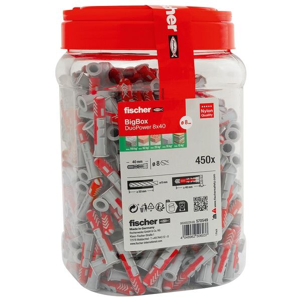 fischer Universaldübel-Sortiment »BigBox - DuoPower 8x40« 450 Stück fischer Universaldübel-Sortiment »BigBox - DuoPower 8x40« 450 Stück