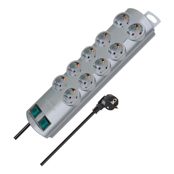 Brennenstuhl 10-fach Steckdosenleiste Primera-Line silber