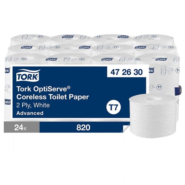 Tork Toilettenpapier T7 Advanced 2-lagig, wei - 1 Pack = 24 Rollen