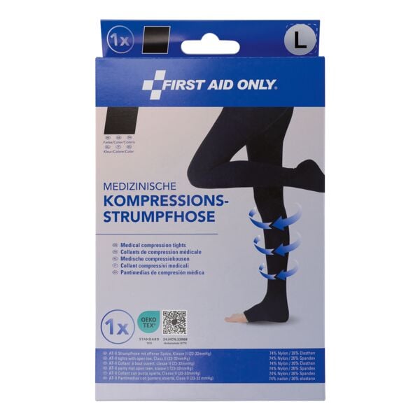 First Aid Only Kompressions-Strumpfhose Zehen offen Gr��e L