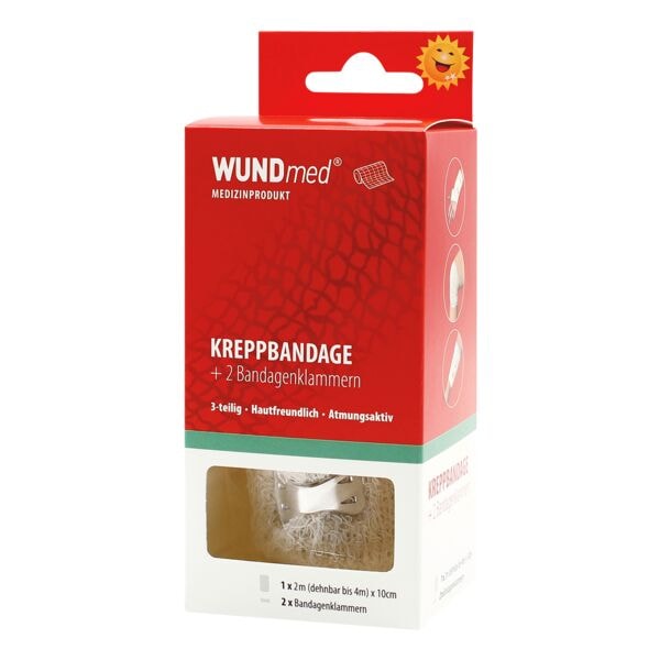 WUNDmed Kreppbandage mit Bandageklammern