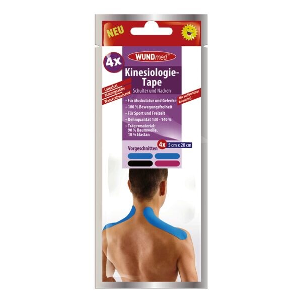 WUNDmed 4er-Pack Kinesiologie Tape Schulter und Nacken