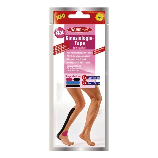 WUNDmed 4er-Pack Kinesiologie Tape Sprunggelenk
