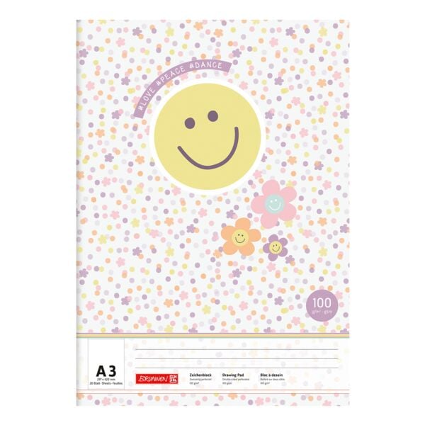 Brunnen Zeichenblock »Happy Hippie« A3 100 g/m² 20 Blatt Brunnen Zeichenblock »Happy Hippie« A3 100 g/m² 20 Blatt