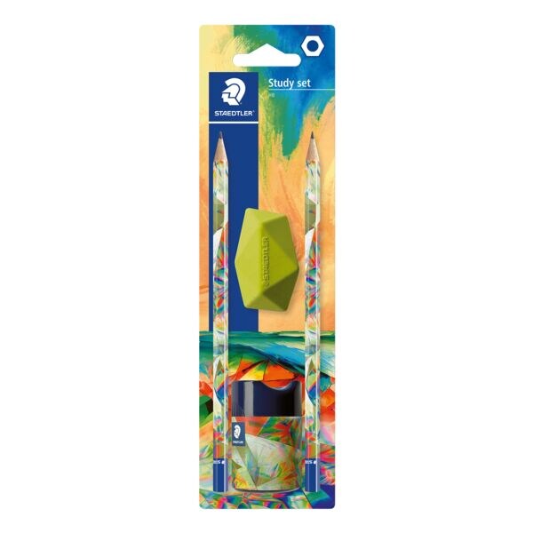 Bleistift-Set STAEDTLER Study Set Multiverse mit Spitzdose, HB, mit Radiergummi
