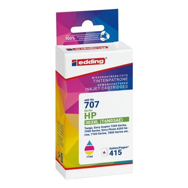 Edding Tintenpatrone »EDD-707« ersetzt Hewlett Packards »T6N03AE« Nr. 303XL