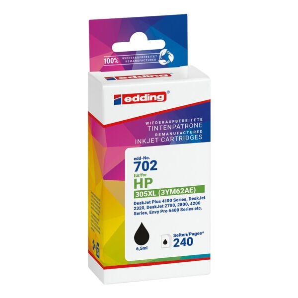Edding Tintenpatrone »EDD-702« ersetzt Hewlett Packards »3YM62AE« Nr. 305XL