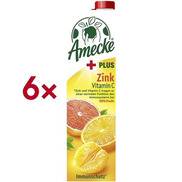 6er-Pack Fruchtsaft + Zink 1 Liter