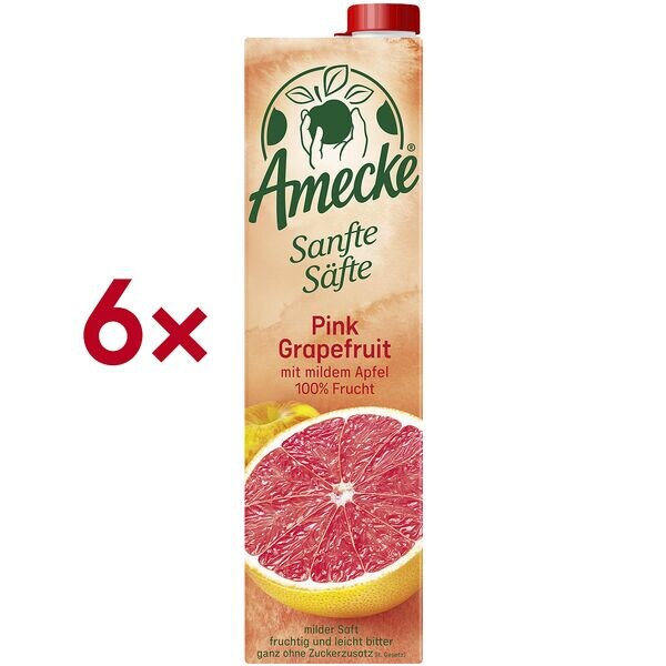 6er-Pack Fruchtsaft Sanfte Sfte Pink Grapefruit-Apfel-Sweetie 1 Liter