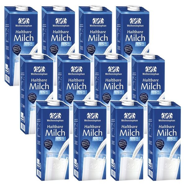 Weihenstephan 12er-Pack haltbare Milch »fettarme H-Milch 1,5% Fett«