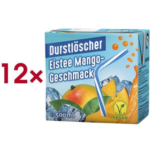 Durstlscher 12er-Pack Erfrischungsgetrnk Durstlscher Eistee Mango 0,5 Liter