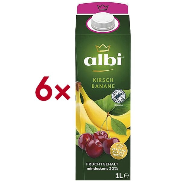 Albi 6er-Pack Fruchtnektar Kirsch-Banane 1 Liter