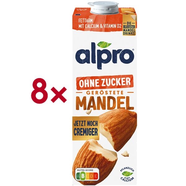 alpro 8er-Pack Mandeldrink »Geröstete Mandel ohne Zucker« 1 Liter alpro 8er-Pack Mandeldrink »Geröstete Mandel ohne Zucker« 1 Liter