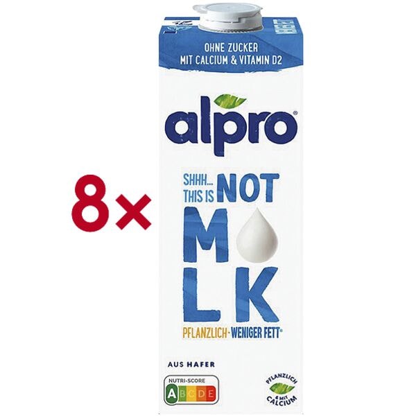 alpro 8er-Pack Haferdrink Not Milk Drink 1,8% Fett 1 Liter