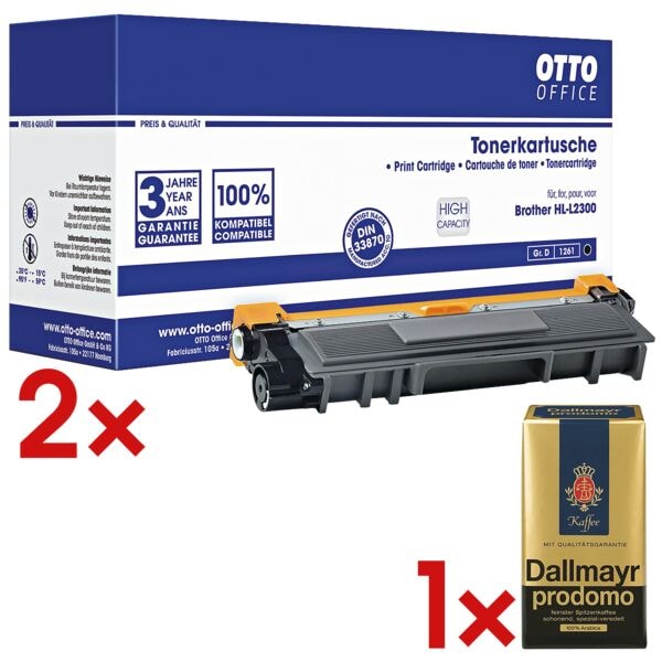 OTTO Office 2x Toner ersetzt Brother »TN-2320«inkl. Kaffee gemahlen »Prodomo« 500 g