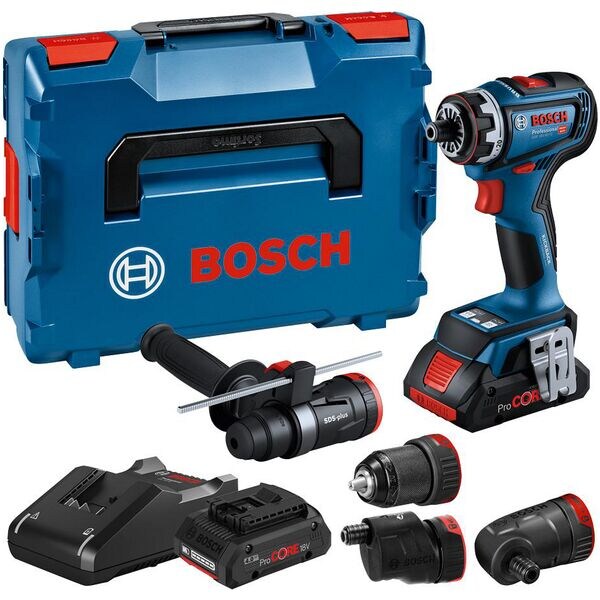 BOSCH Akku-Bohrschrauber GSR 18V-90 FC inkl. 2 Akkus, 4 Aufstzen und Ladegert