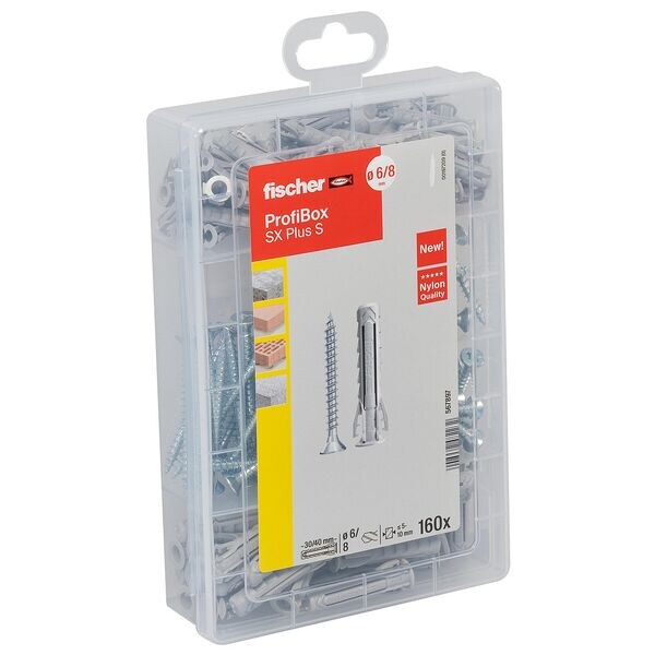 fischer Dübel- und Schrauben-Sortiment »Profi-Box - SX Plus + S« 160 Stück fischer Dübel- und Schrauben-Sortiment »Profi-Box - SX Plus + S« 160 Stück