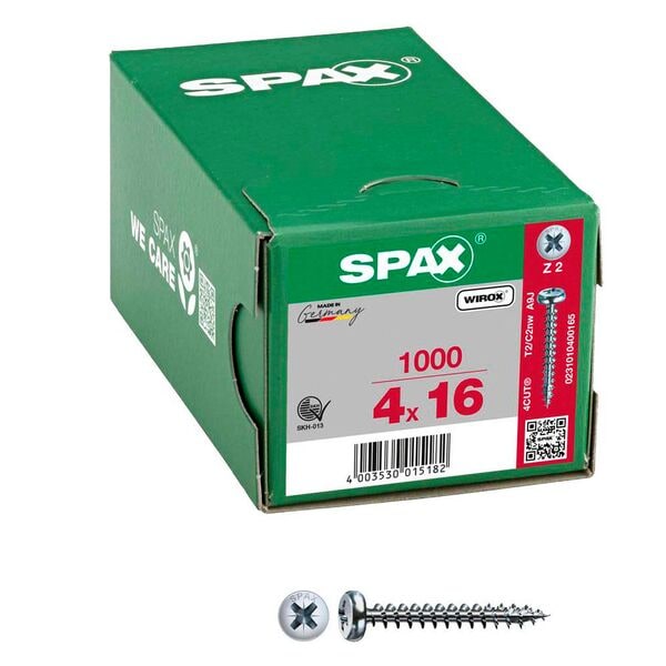 SPAX Universalschrauben Z2 Halbrundkopf WIROX 4 x 16 mm 1000 Stck