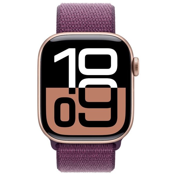 Apple Watch Series 10 42 mm Aluminium (GPS) Sport Loop 64 GB pflaume / rosgold