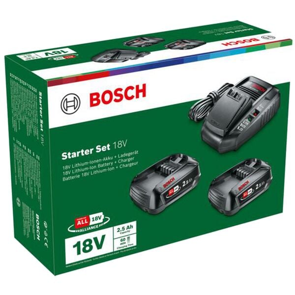 BOSCH Werkzeugakkus mit Ladegert Starter-Set 18V