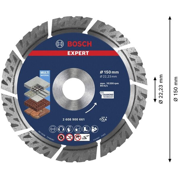BOSCH Diamant-Trennscheibe »EXPERT MultiMaterial« 15 cm