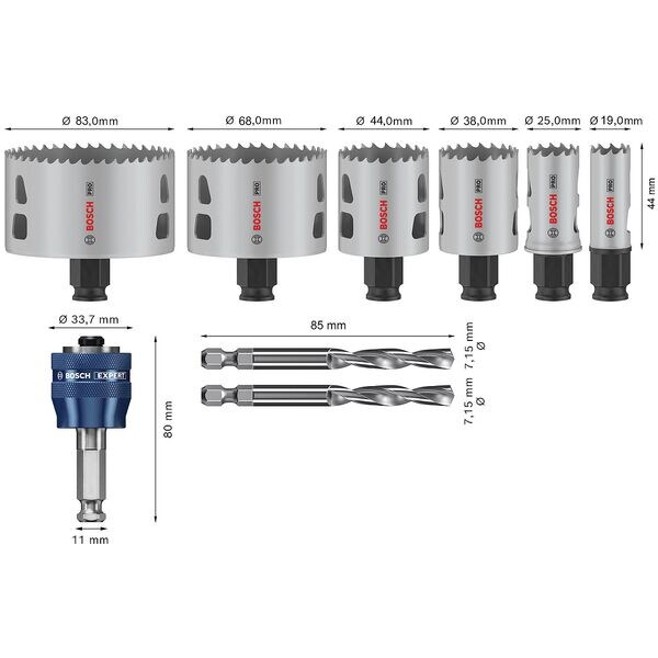 BOSCH Lochsägen-Set »PRO Multi Material PC Plus« 9-teilig