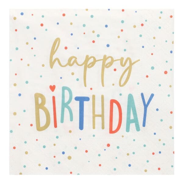 Papstar Servietten mit Motiv Happy Birthday 3-lagig 20 Stück
