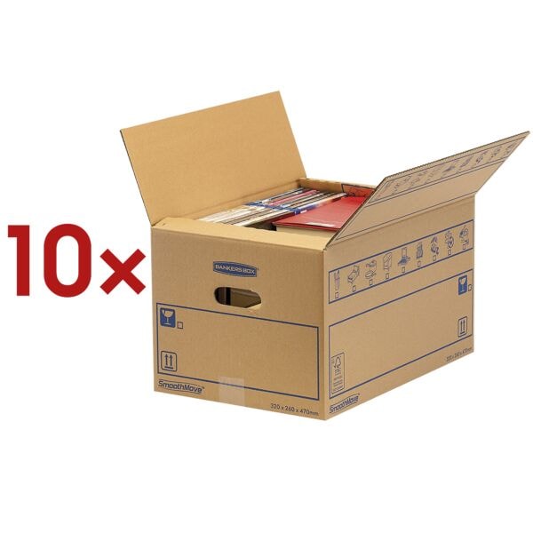Bankers Box System 10 Stück Umzugskartons »SmoothMove Standard« 32,5/47,5/27 cm