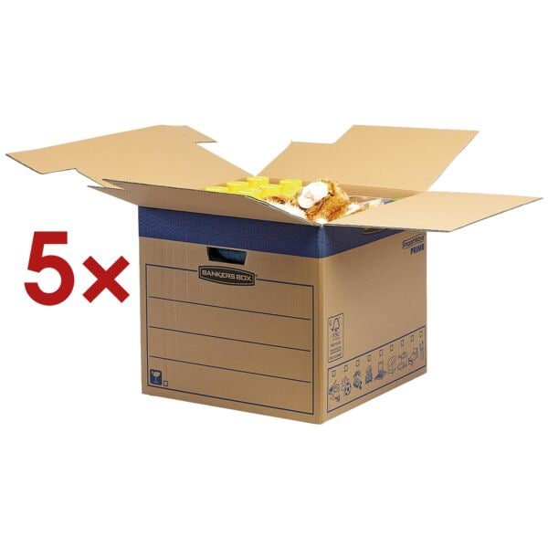 Bankers Box System 5 Stück Umzugskartons »SmoothMove FastFold« 48/47/41,2 cm