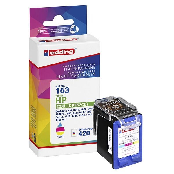 Edding Tintenpatrone ersetzt HP »HP 22XL« EDD-162 color Edding Tintenpatrone ersetzt HP »HP 22XL« EDD-162 color