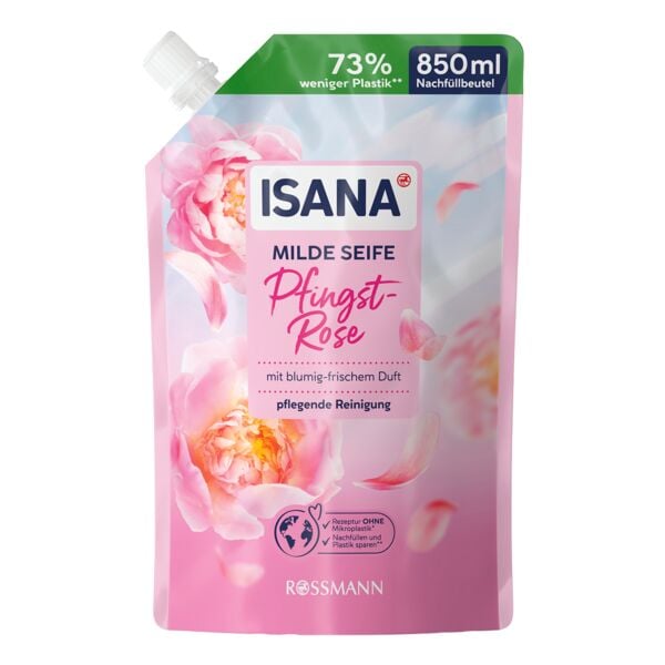 ISANA Milde Seife »Pfingstrose« 850 ml Nachfüllbeutel