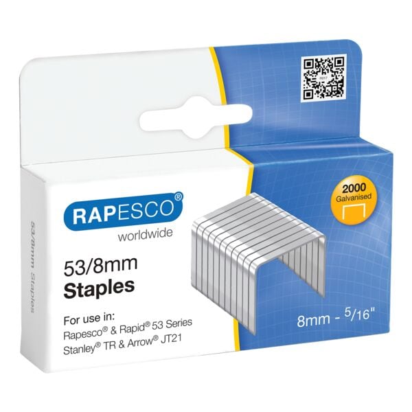 RAPESCO 2000er-Pack verzinkte Tackerklammern �53/8�