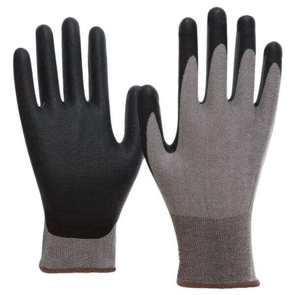 NITRAS® Montage-Arbeitshandschuhe SKIN-CLEAN Gre L Spezial-Stretch-Strickgewebe mit PPU-Beschichtung grau / schwarz