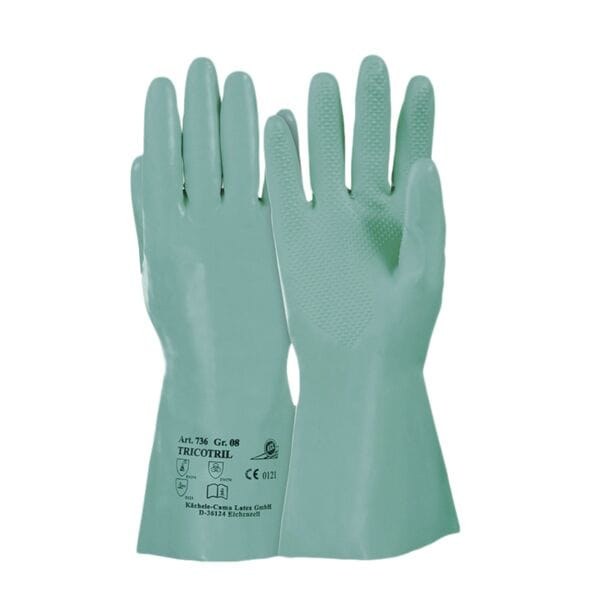 KCL by Honeywell Chemikalienschutz-Handschuhe TRICOTRIL 736 Baumwolle mit Nitril-Beschichtung, Gre XL grn