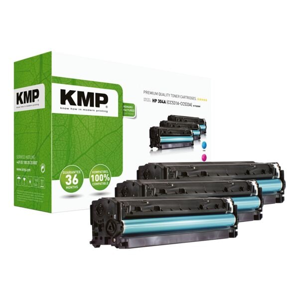 KMP Toner-Set ersetzt HP »CC531A, CC533A, CC532A« HP 304A blau, rot, gelb