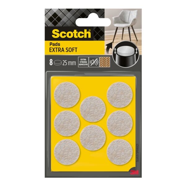 Scotch 8er-Pack Filzpads SP84A21 selbsthaftend  25 mm