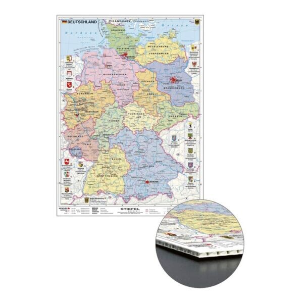 STIEFEL Eurocart Wabenplatte Deutschland mit Wappen 56 x 76 cm