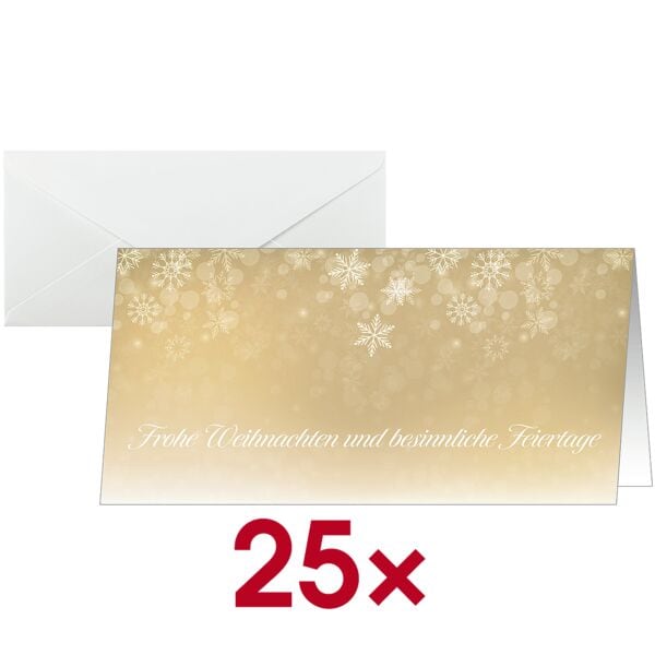 Weihnachtskarte SIGEL Golden Christmas Night, DIN lang, mit Umschlag, 25 Stck