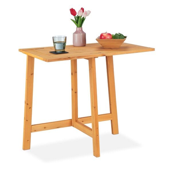 relaxdays Rechteckiger Klapptisch aus Holz hellbraun