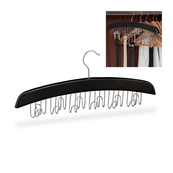 relaxdays G�rtelhalter Holz schwarz