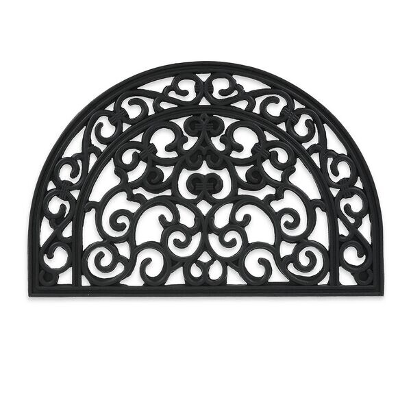 relaxdays Gummi Fu�matte �Ornamente� halbrund 60 x 40 cm