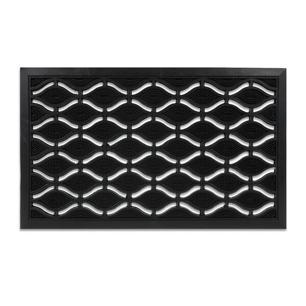 relaxdays Gummi Fußmatte »Wellen« rechteckig 75 x 45 cm mit Noppen