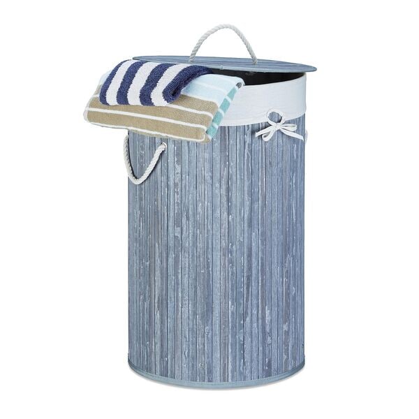 relaxdays Wschekorb Bambus rund  41 cm
