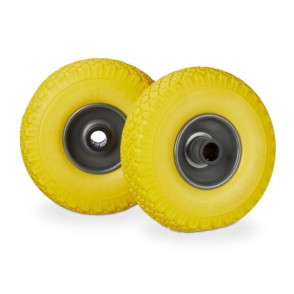 relaxdays 2er-Set Sackkarrenrad Vollgummi mit Stahlfelge