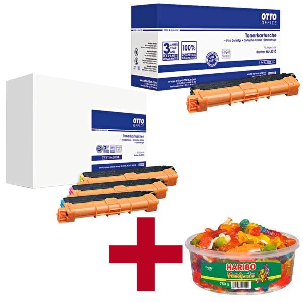OTTO Office Toner-Set ersetzt Brother »TN-247BK/C/M/Y« inkl. Fruchtgummi »Phantasia« Party Box 750 g