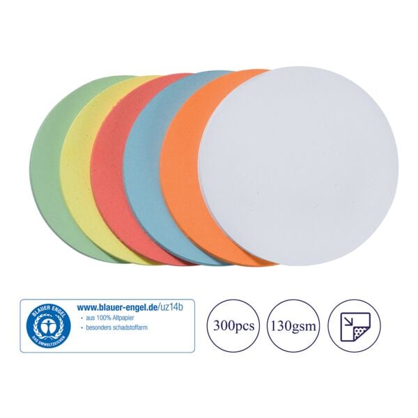 Franken 300er-Pack selbstklebende Moderationskarten Kreis mittel  14 cm
